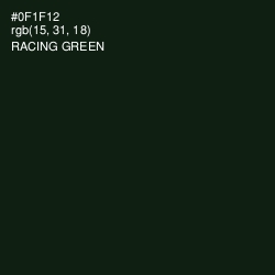 #0F1F12 - Racing Green Color Image